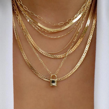 Women’s Jewelry Boho Layered Crystal Pendant Necklace | Vintage | Gold Tone | Trendy