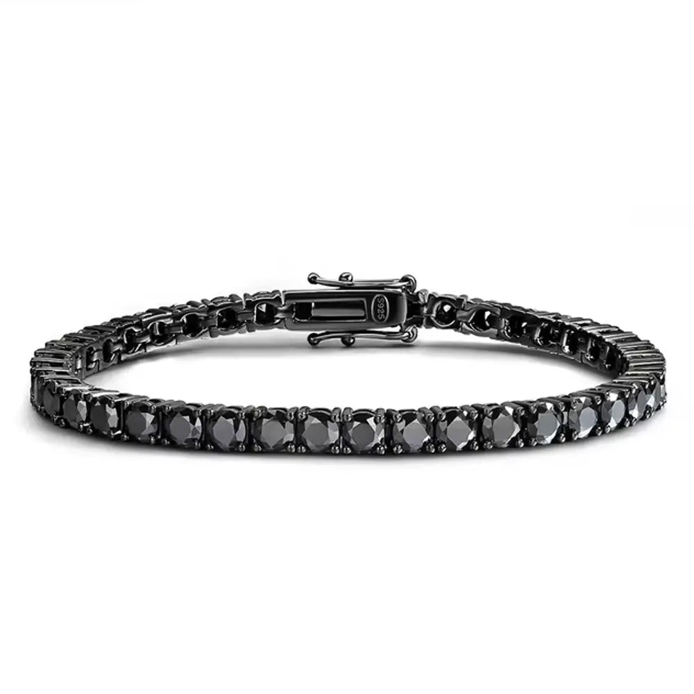 Women’s Black Moissanite Tennis Bracelet – 925 Sterling Silver Plated 18K Hip Hop Jewelry