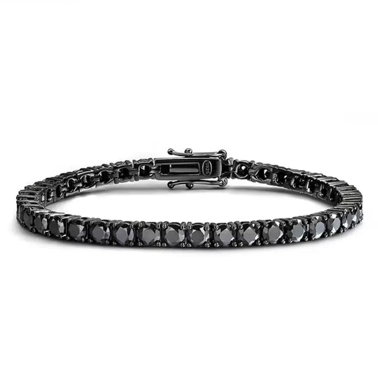 Women’s Black Moissanite Tennis Bracelet – 925 Sterling Silver Plated 18K Hip Hop Jewelry