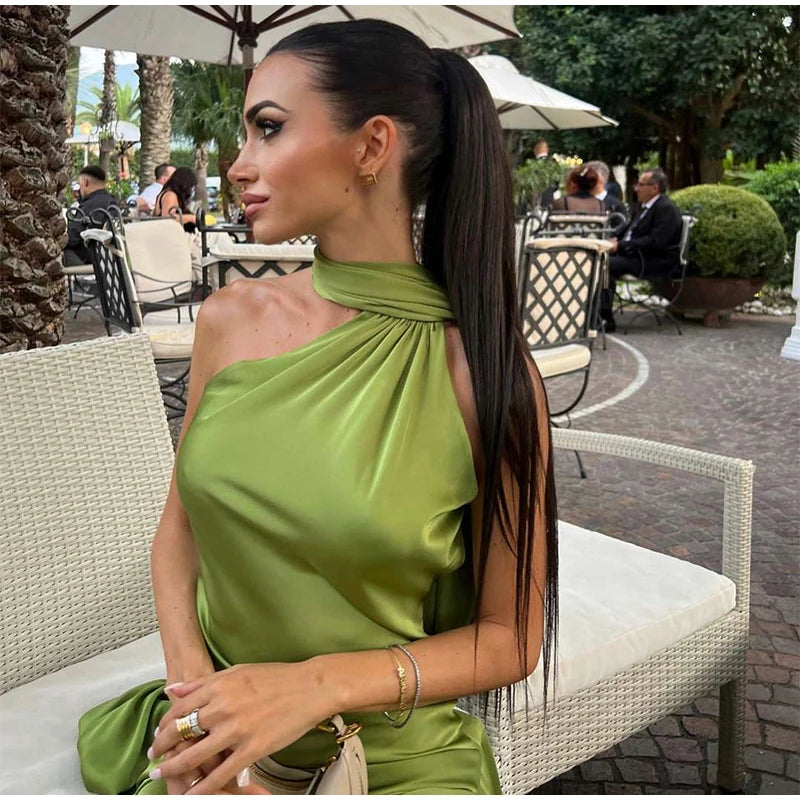 Women’s Elegant Maxi Dress – Off Shoulder Backless Detail Slim Fit Summer Evening Gown