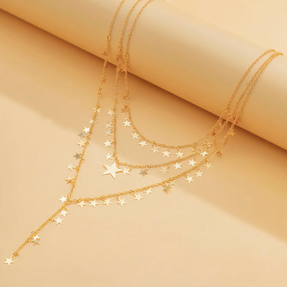 Women’s Jewelry Goth Star Tassel Choker Necklace | Y2K | Bridal | Gold Tone