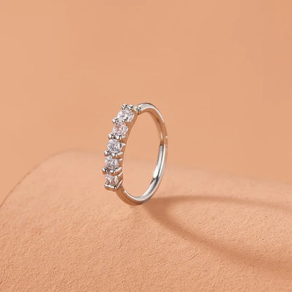 Women’s Single-Row Zircon Nose – Elegant Fake Piercing with Mini Crystals