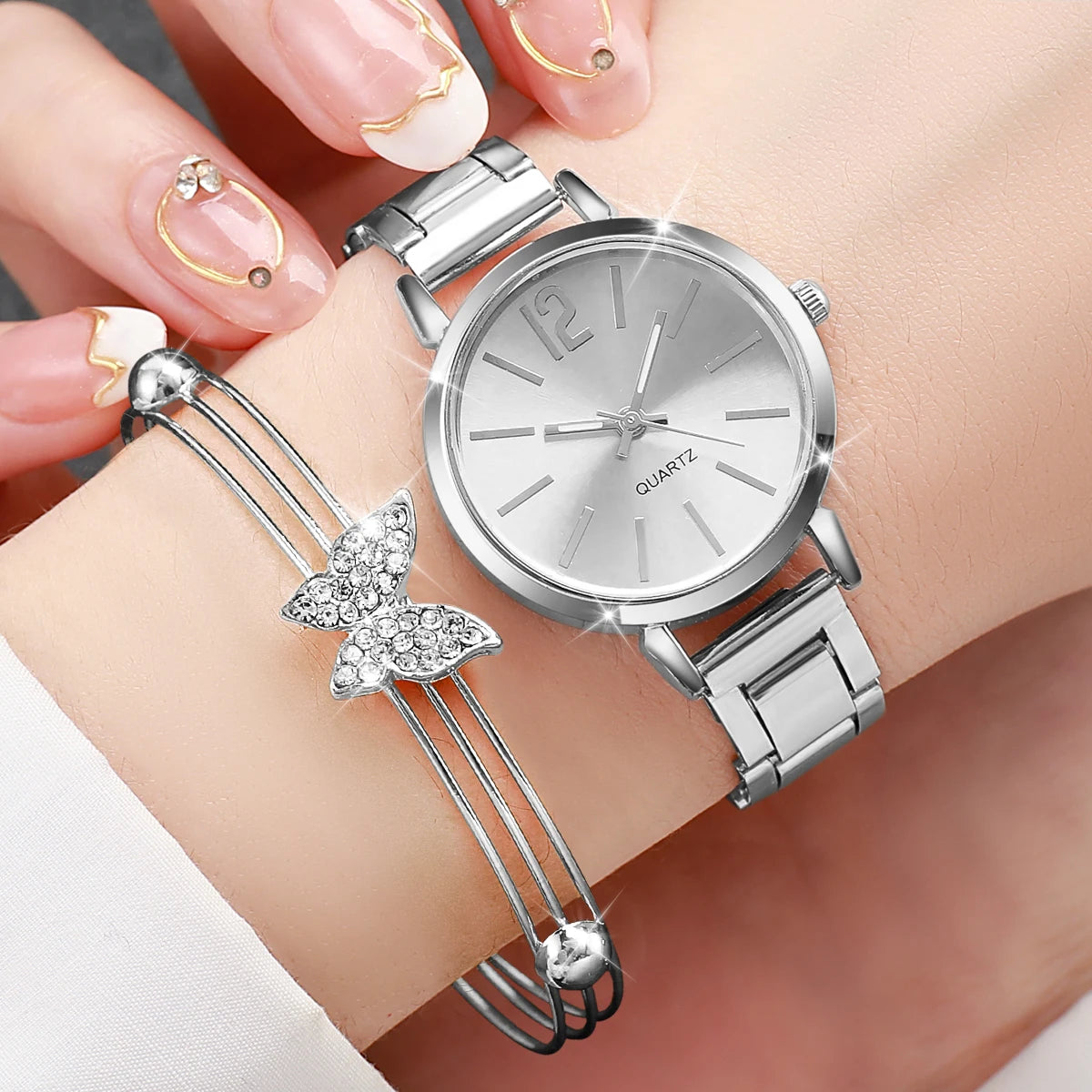 Women’s Watch Jewelry Set | Butterfly | Steel Band | Quartz