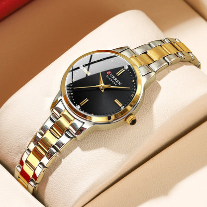 Women’s Waterproof Roman Dial Quartz Watch | Diamond Look | Luminous | Luxury