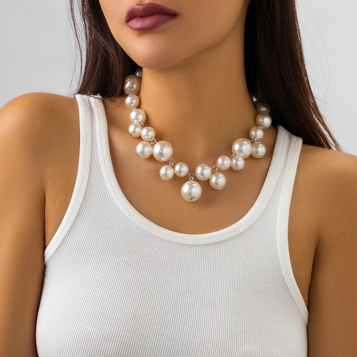 Women’s Jewelry Chunky Big Ball Bead Choker Necklace | Vintage | Grunge | Steampunk