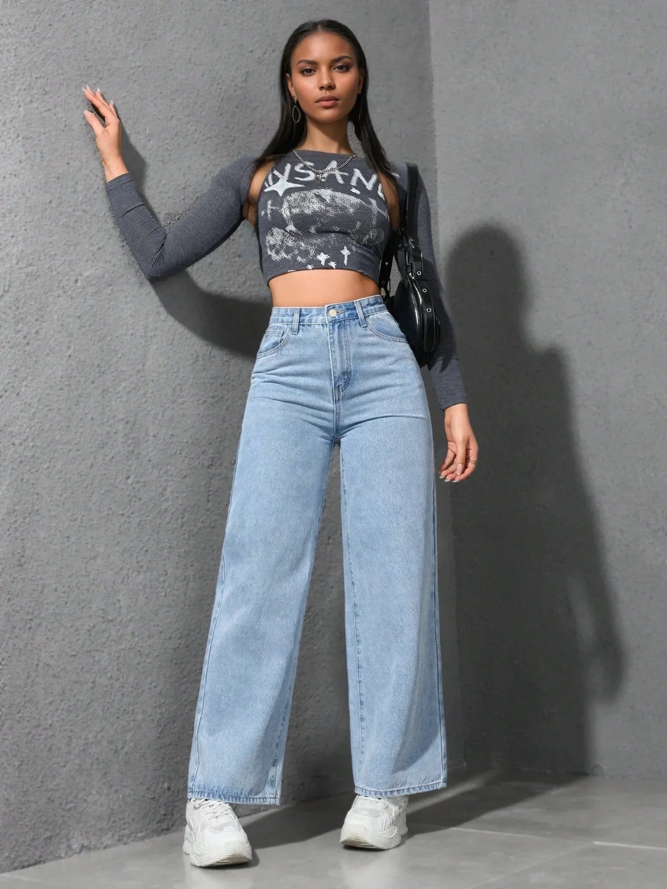 Women’s High-Waist Denim Pants – Vintage Wide-Leg Streetwear Jeans Bottom