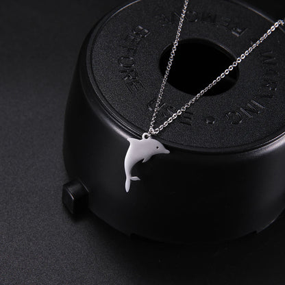 Women’s Dolphin Pendant Necklace – Stainless Steel Choker Jewelry