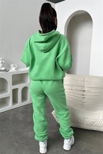 Women’s Autumn Winter Fleece Tracksuit Set – 2 Piece Casual Outfit