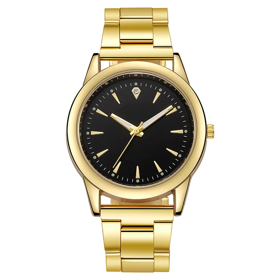 Men’s Casual Stainless Steel Watch – Round Dial Luxury Business Wristwatch