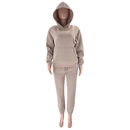 Women’s Autumn Winter Fleece Tracksuit Set – 2 Piece Casual Outfit