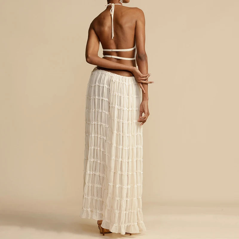 Women’s Boho Backless Summer Set | Elegant Beach Outfit