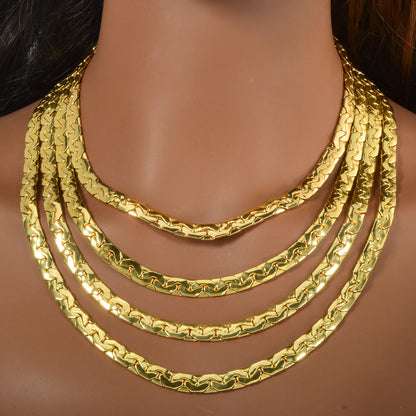 Women’s Jewelry Snake Chain Necklace | Hip Hop | Gold Plated | Unisex