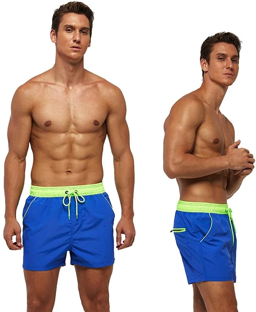 Men’s Quick-Dry Swim Shorts – Elastic Waist Surf & Beach Board Swimwear