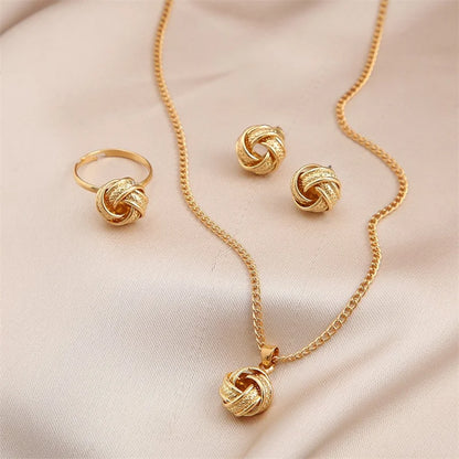 Women’s 3PCS Pearl Jewelry Set – Elegant Round Necklace & Earrings for Wedding or Gift