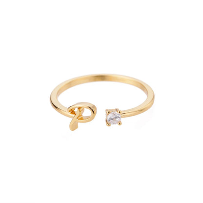 Women’s Adjustable Initial Letter Ring – Stainless Steel A–Z Alphabet Personalized Jewelry