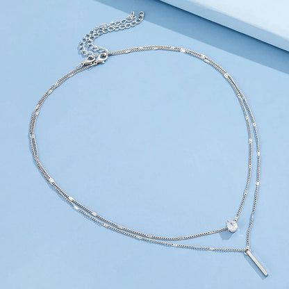 Women’s Jewelry Zircon Pendant Choker Necklace | Party | Layered | Shiny
