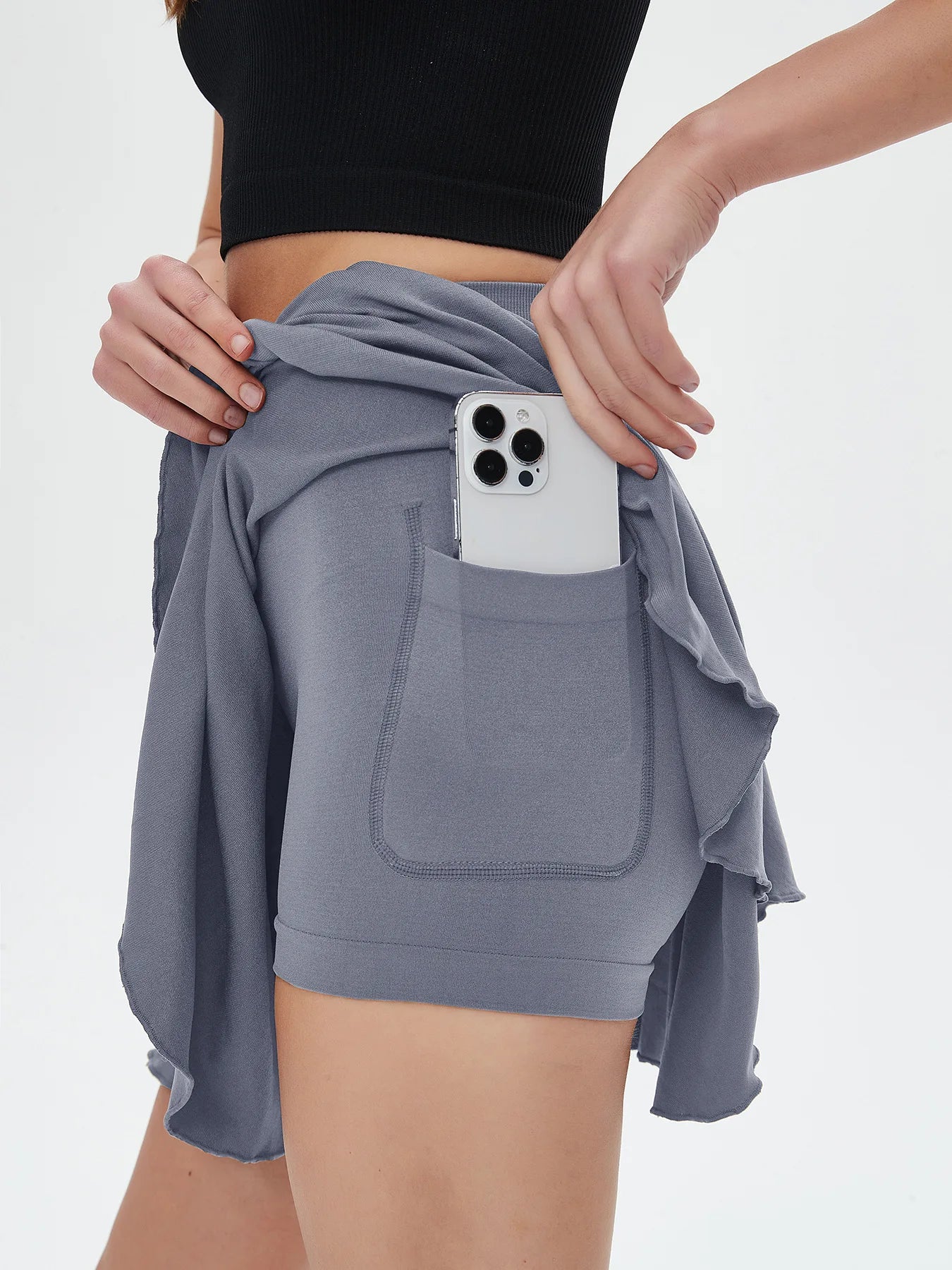 Women’s High Waisted Tennis Skirt Bottom – Mini Golf Skort with Belt, Pockets & Safety Shorts