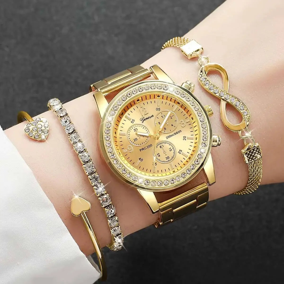 Women’s Watch Jewelry Set | Rhinestone | Steel Band | Quartz
