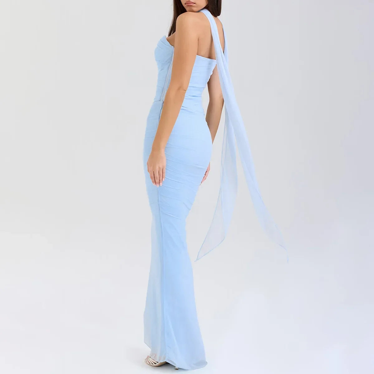 Women’s Elegant Maxi Dress with Scarf