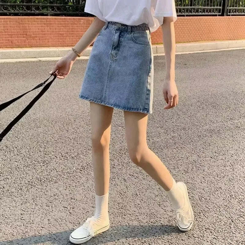 Women’s Denim Short Skirt Bottom – High Waist Tight Hip Mini Jeans Skirt Y2K Summer Fashion