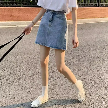Women’s Denim Short Skirt Bottom – High Waist Tight Hip Mini Jeans Skirt Y2K Summer Fashion