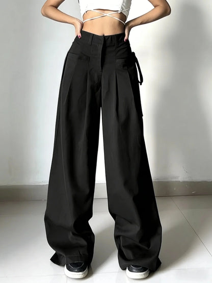 Women’s High Waist Wide Leg Pants Bottoms | Office Chic | Loose Fit | Elegant