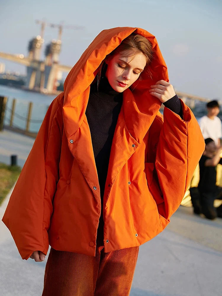 Women’s Down Jacket Outerwear – Oversized Puffer Hooded Jacket