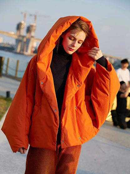 Women’s Down Jacket Outerwear – Oversized Puffer Hooded Jacket