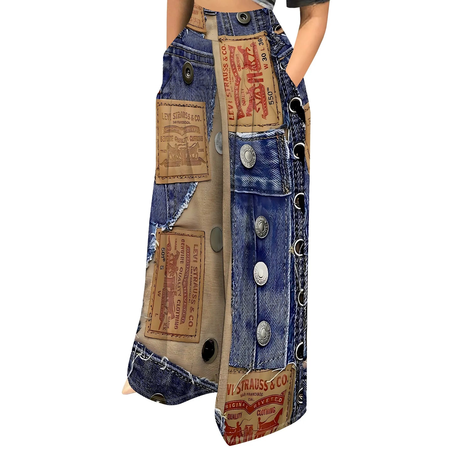 Women’s Camouflage Pants Bottom – High Waist Wide Leg Stretchy Loose Fit Trousers with Pockets