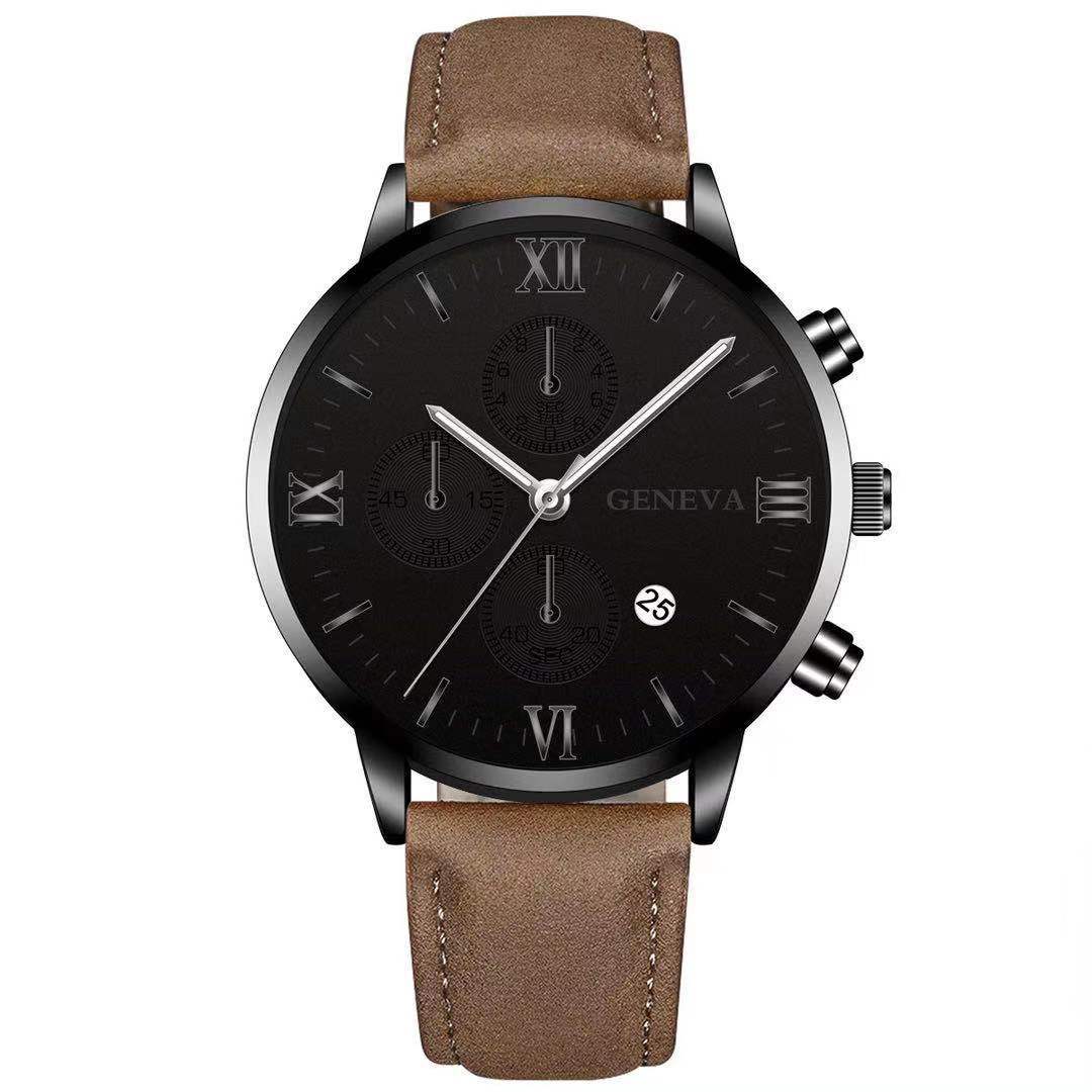 Men’s Luxury Quartz Sport Watch – Leather Strap Analog Wristwatch with Date