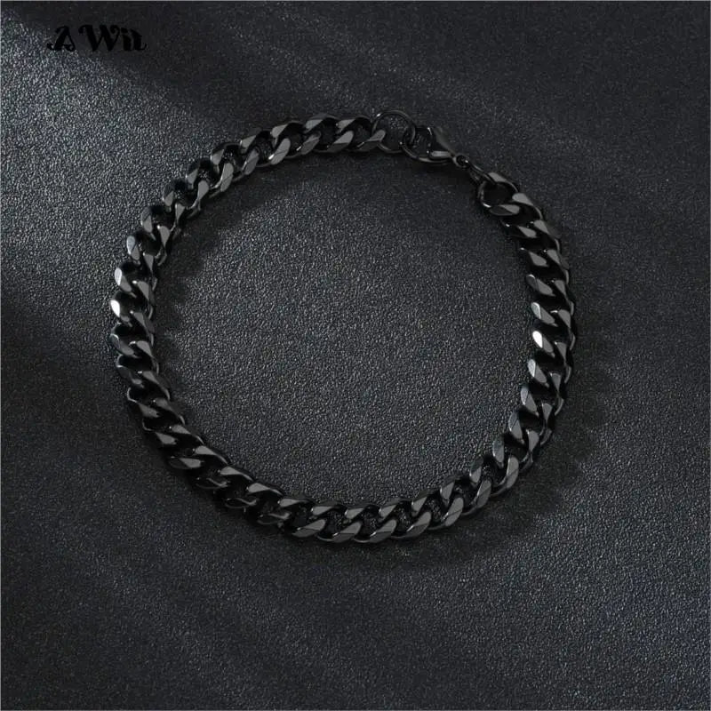 Men’s Stainless Steel Cuban Link Bracelet Jewelry – Unisex Curb Chain 3–11mm