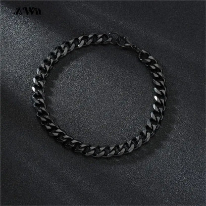Men’s Stainless Steel Cuban Link Bracelet Jewelry – Unisex Curb Chain 3–11mm