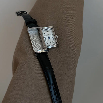 Women’s Square Digital Quartz Watch | Retro | Leather Strap | Niche