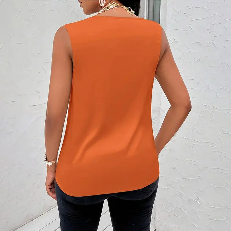 Women’s Satin Cowl Neck Tank Top | Silk-Like Strappy Camisole | Summer Sexy Vest Top for Ladies
