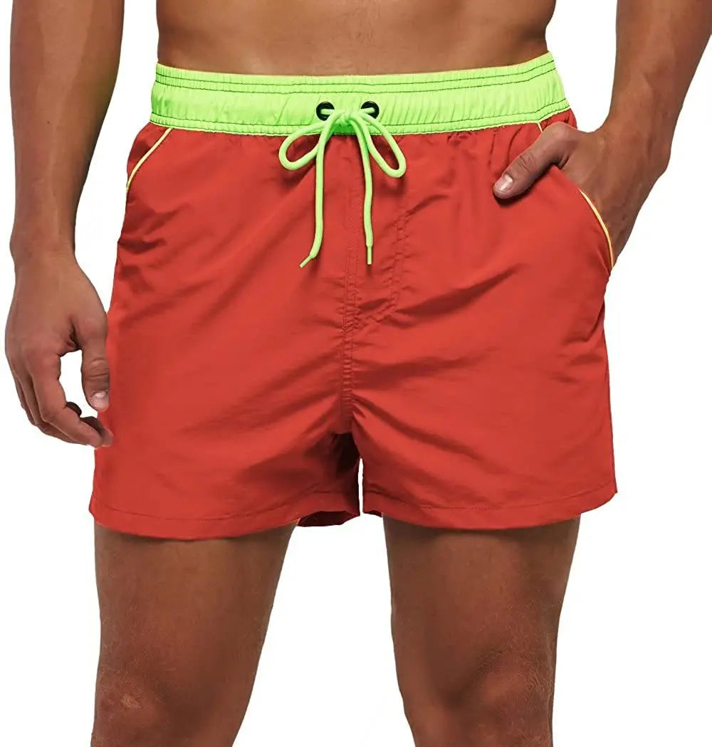 Men’s Quick-Dry Swim Shorts – Elastic Waist Surf & Beach Board Swimwear