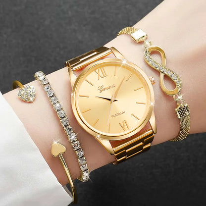 Women’s Watch Jewelry Set | Rhinestone | Steel Band | Quartz