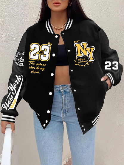 Women’s Printed Baseball Outerwear Jacket