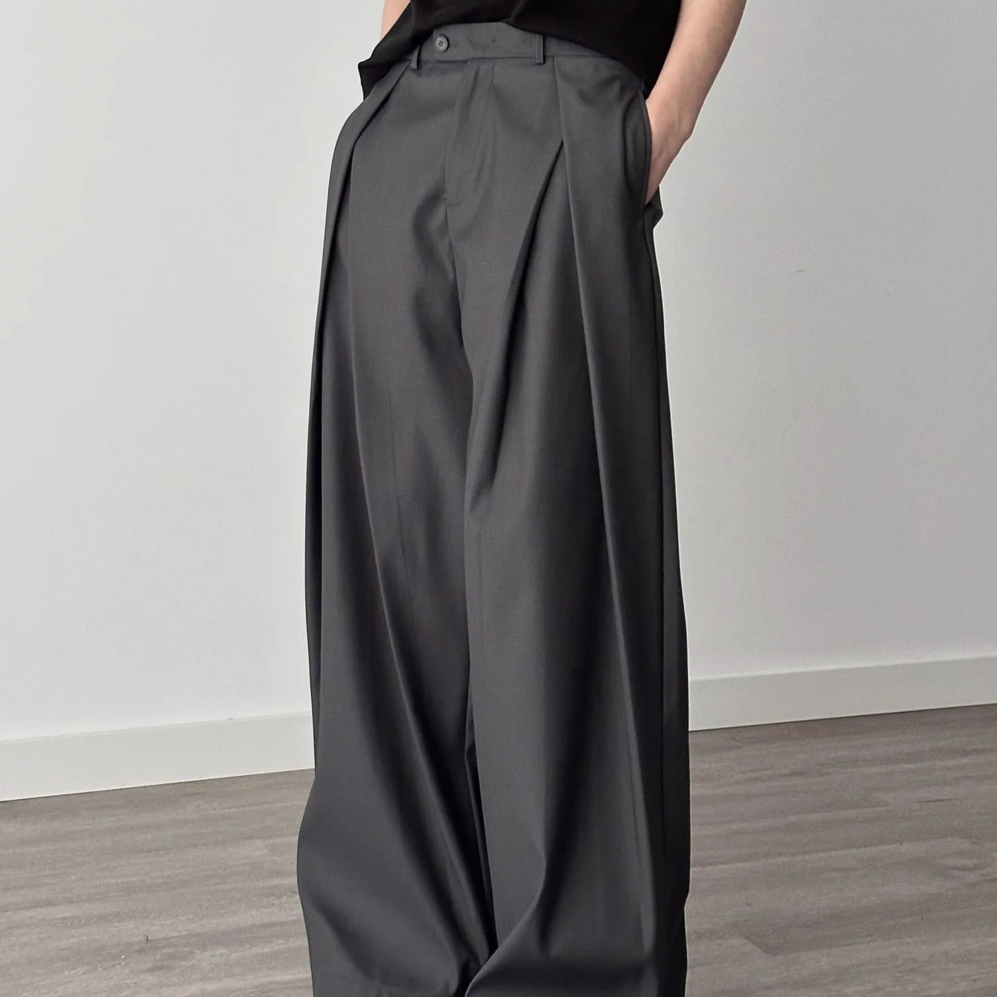 Men’s Wide Leg Pants Bottoms | Black | Oversized | Fashion