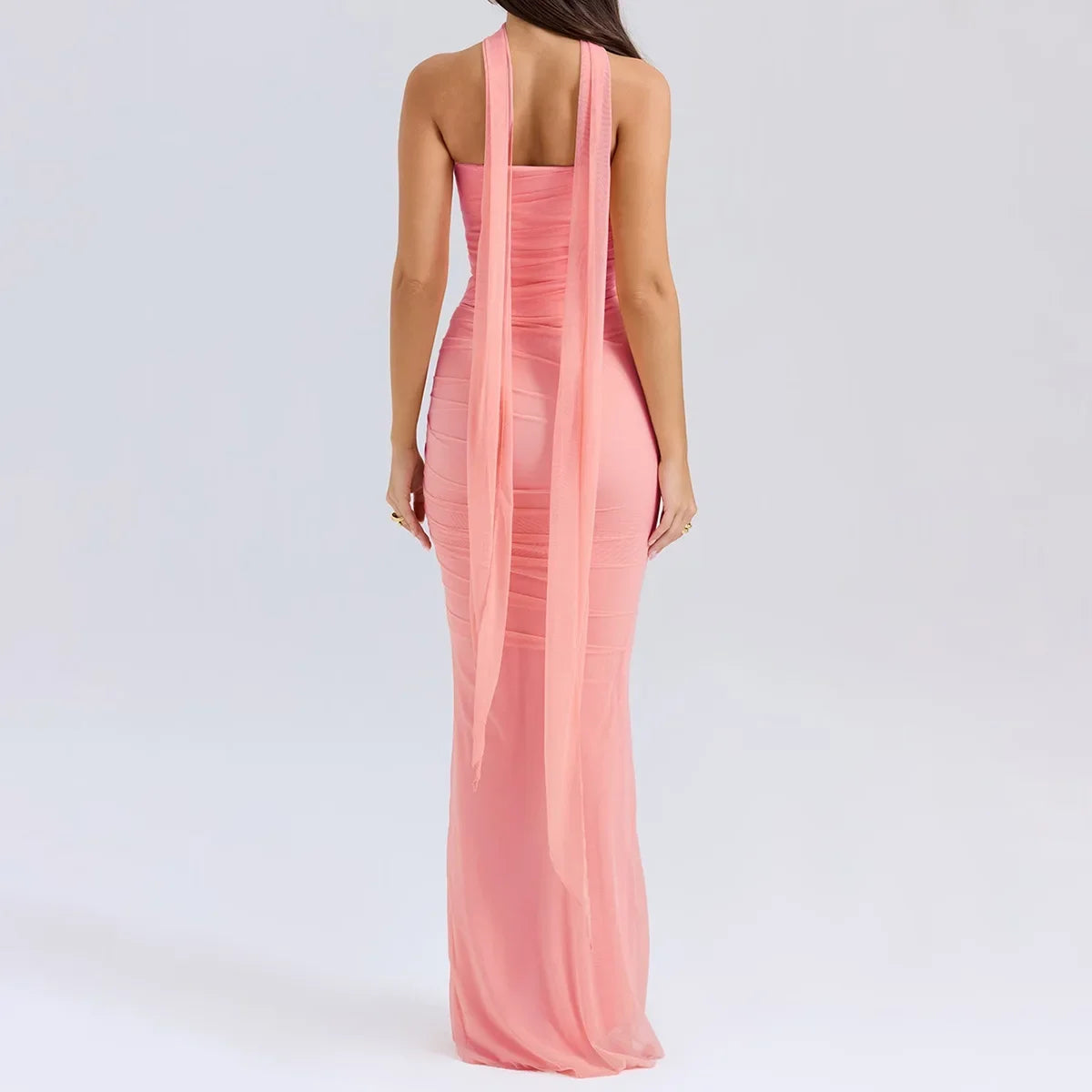 Women’s Elegant Maxi Dress with Scarf