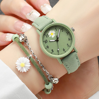 Women’s Watch Jewelry Set | Arabic Dial | Leather Strap | Quartz