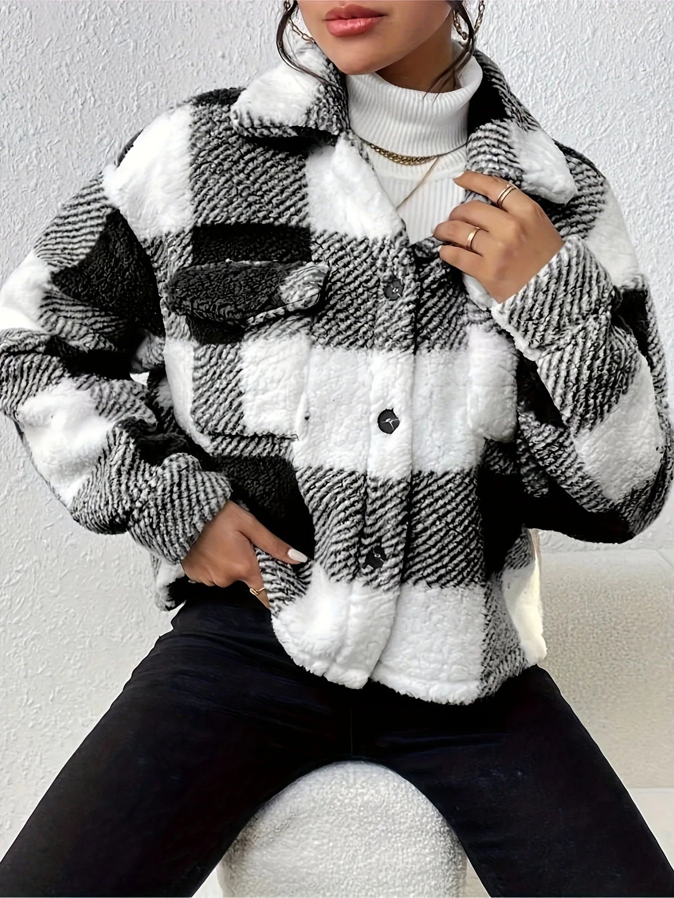Women’s Plaid Outerwear | Casual Jacket | Warm