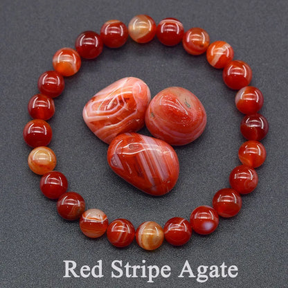 Women’s Natural Moss Agate Bead Bracelet – Healing Energy Stone Jewelry