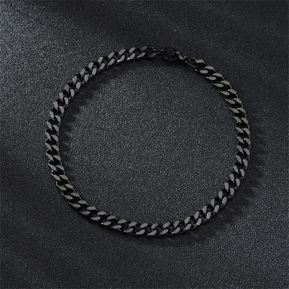 Men’s Hip Hop Stainless Steel Cuban Chain Bracelet – Gold Stainless Steel Unisex Jewelry