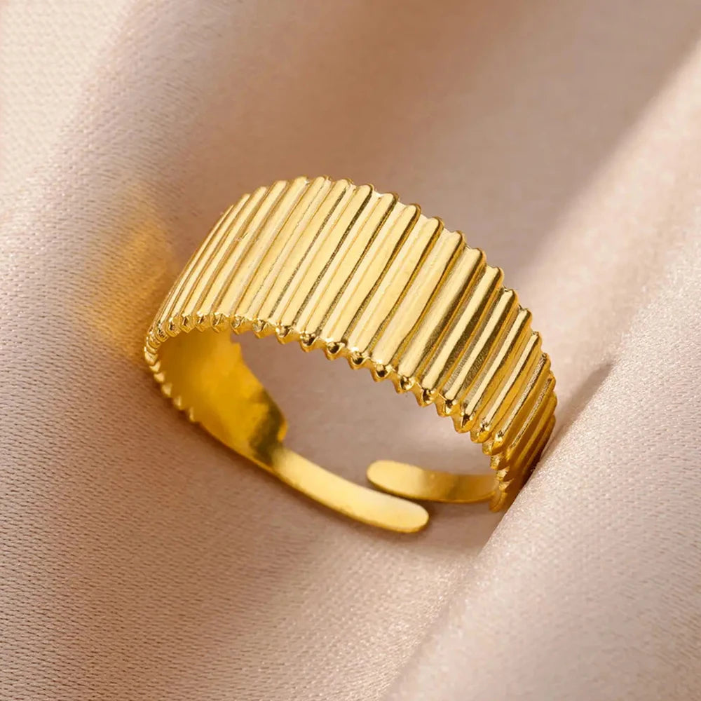 Women’s Jewelry Wide Open Ring | Statement | Gold Tone | Unisex