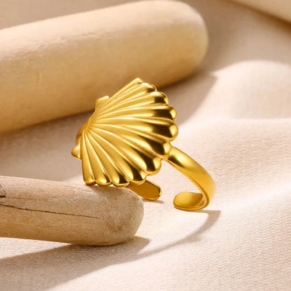 Women’s Jewelry Shell Star Open Ring | Trendy | Gold Tone