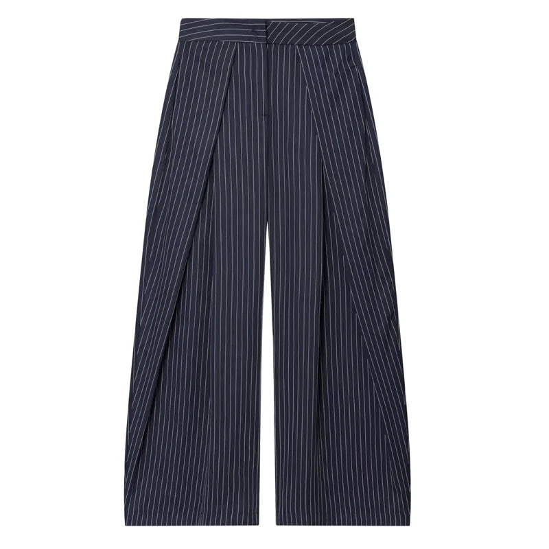 Women’s Wide Leg Pants Bottoms | Baggy | Pleated | Striped Elegant