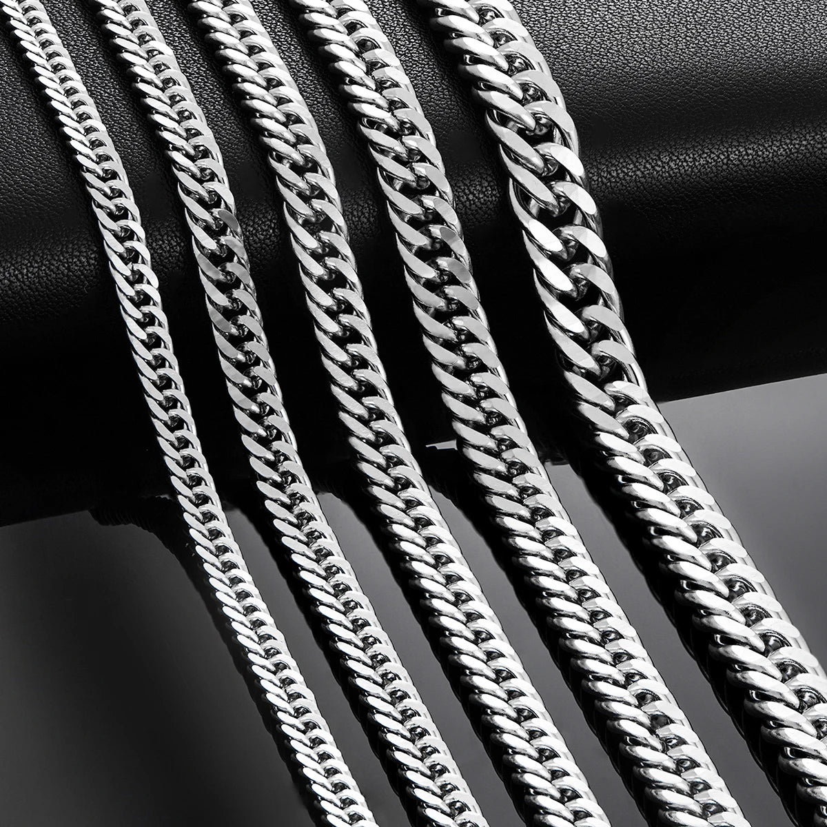 Men’s Cuban Link Chain Necklace – Stainless Steel Chunky Curb Jewelry
