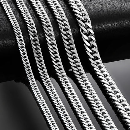 Men’s Cuban Link Chain Necklace – Stainless Steel Chunky Curb Jewelry