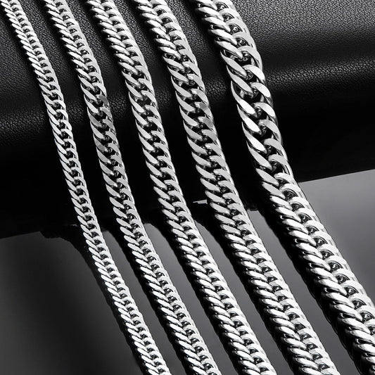Men’s Cuban Link Chain Necklace – Stainless Steel Chunky Curb Jewelry