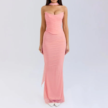 Women’s Elegant Maxi Dress with Scarf